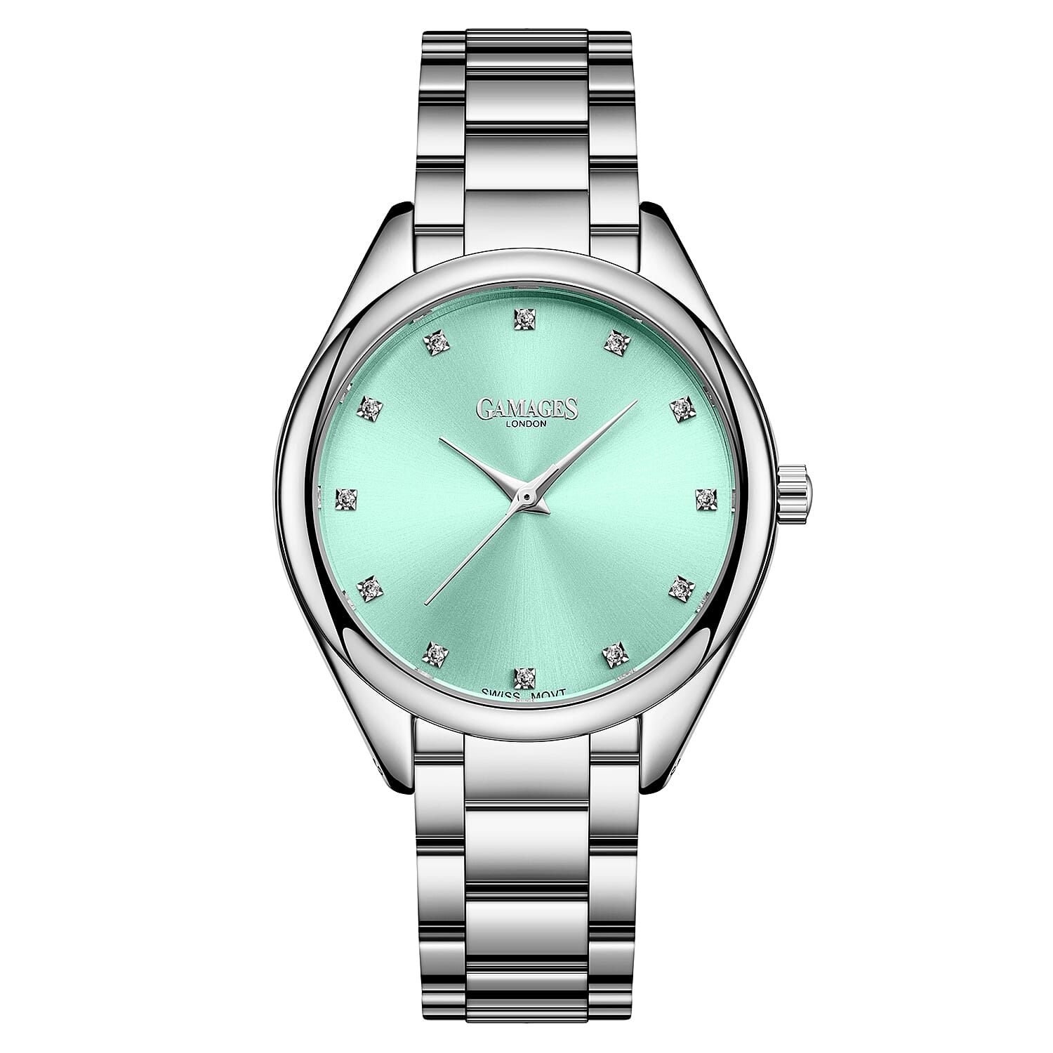 GAMAGES OF LONDON 12 Diamond Decadence Steel Blue Women's Watch 6850692 0
