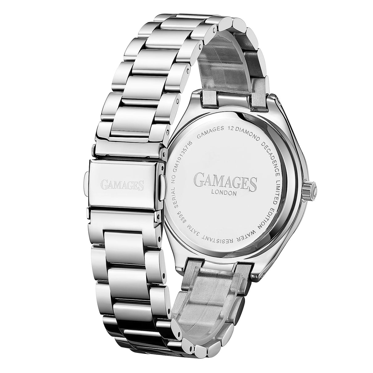 GAMAGES OF LONDON 12 Diamond Decadence Steel Blue Women's Watch 6850692 2