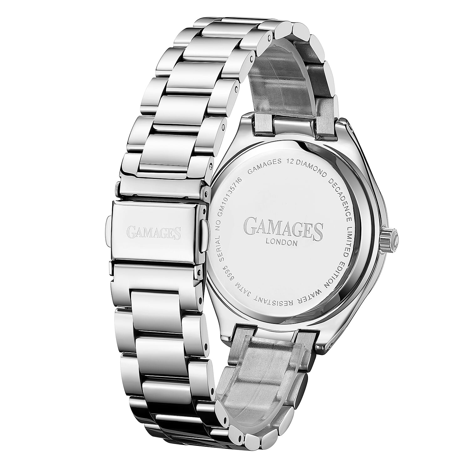 GAMAGES OF LONDON 12 Diamond Decadence Steel Blue Women's Watch 6850692 2