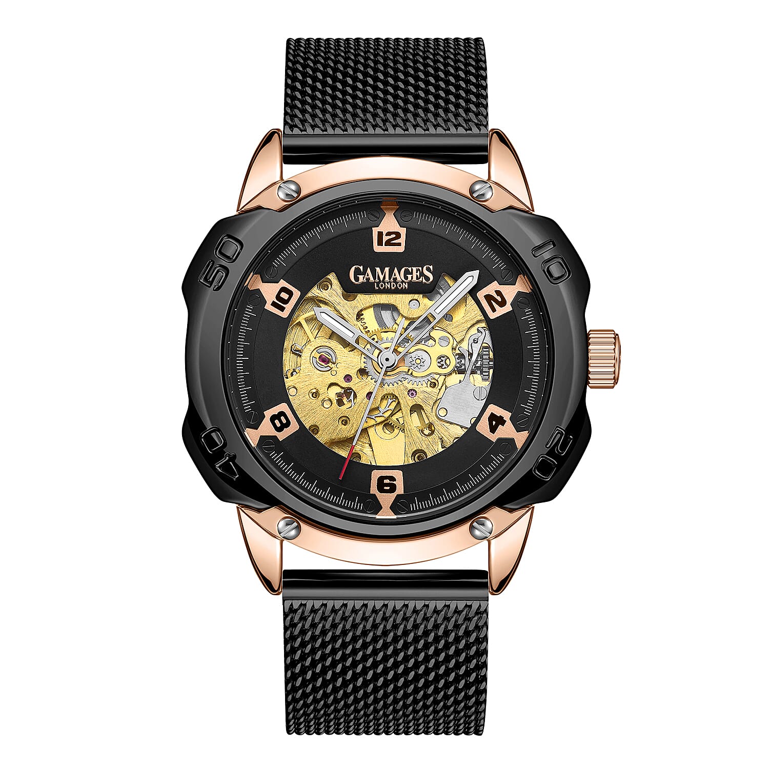 GAMAGES OF LONDON Bionic Automatic Movement Blue Dial Water Resistant Watch with Silver Colour Mesh Bracelet V32517708 0