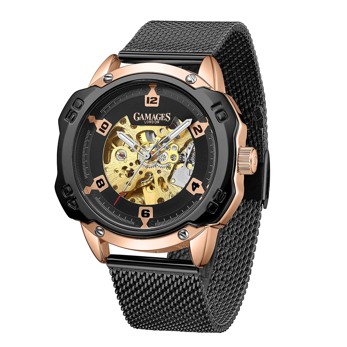 GAMAGES OF LONDON Bionic Automatic Movement Blue Dial Water Resistant Watch with Silver Colour Mesh Bracelet V32517708 3