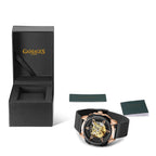 GAMAGES OF LONDON Bionic Automatic Movement Black Dial Water Resistant Watch with Black Colour Mesh Bracelet