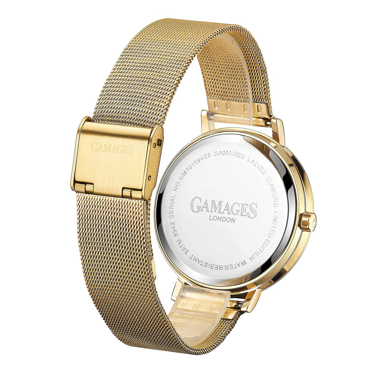 GAMAGES OF LONDON Diamond Studded Women's Watch - Gold and Black 6040616 5
