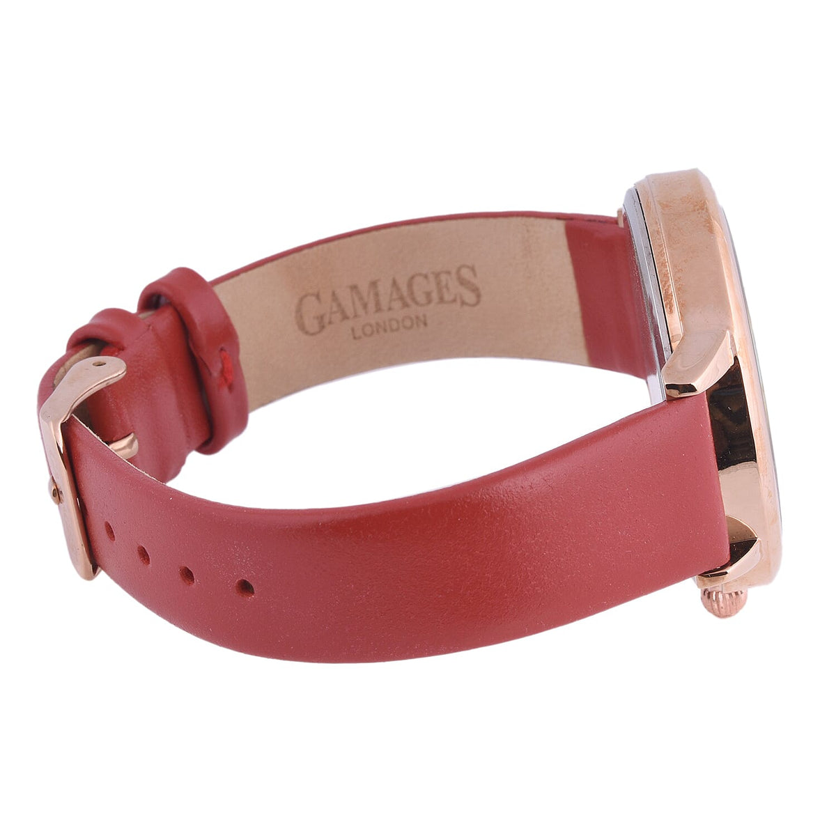 GAMAGES OF LONDON Elegance Swiss Movement Women's Watch with Diamond - Rose gold and Red 6271685 3