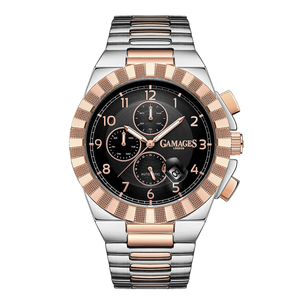 GAMAGES OF LONDON Hand Assembled Automatic Movement Watch - Black 6639731 0