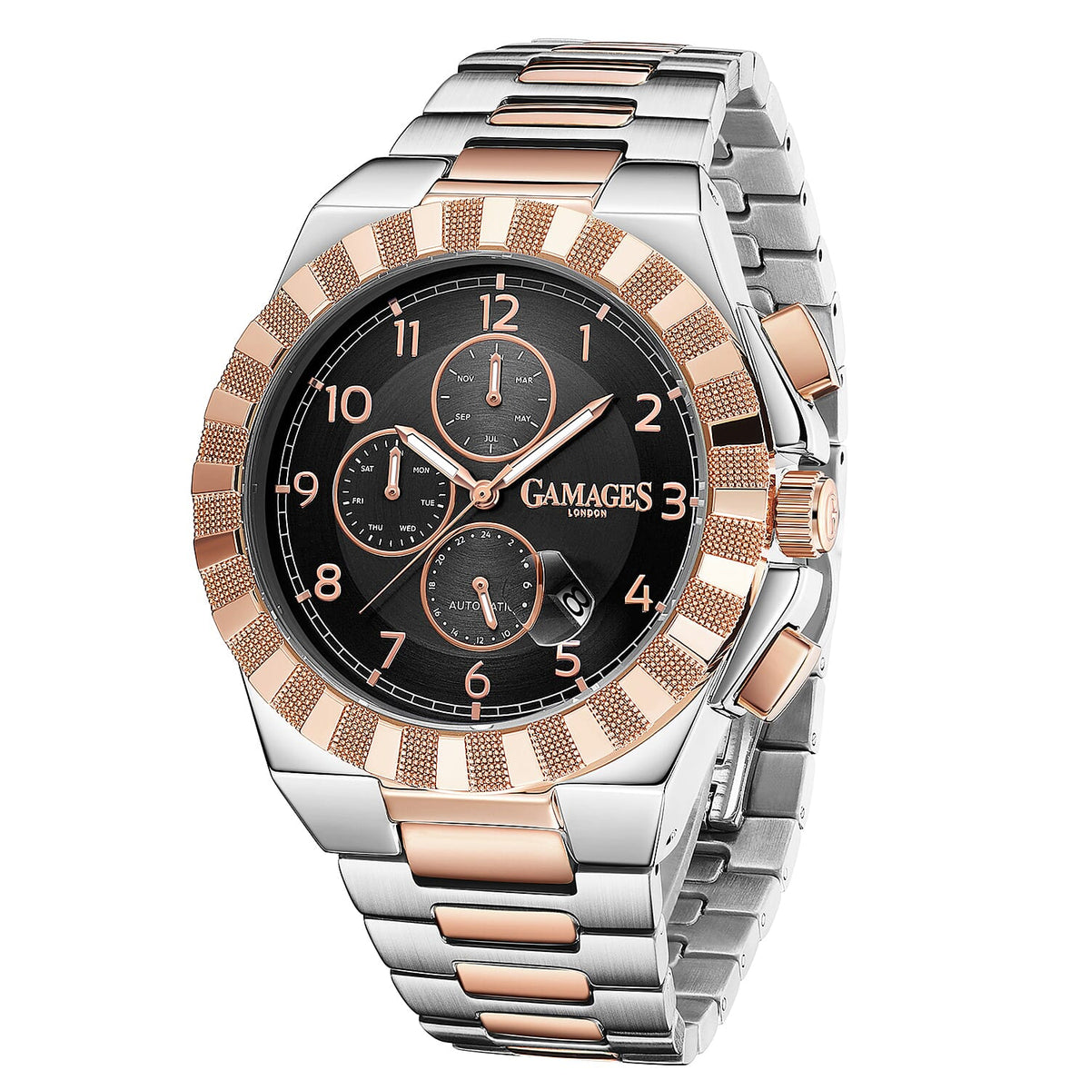 GAMAGES OF LONDON Hand Assembled Automatic Movement Watch - Black 6639731 2
