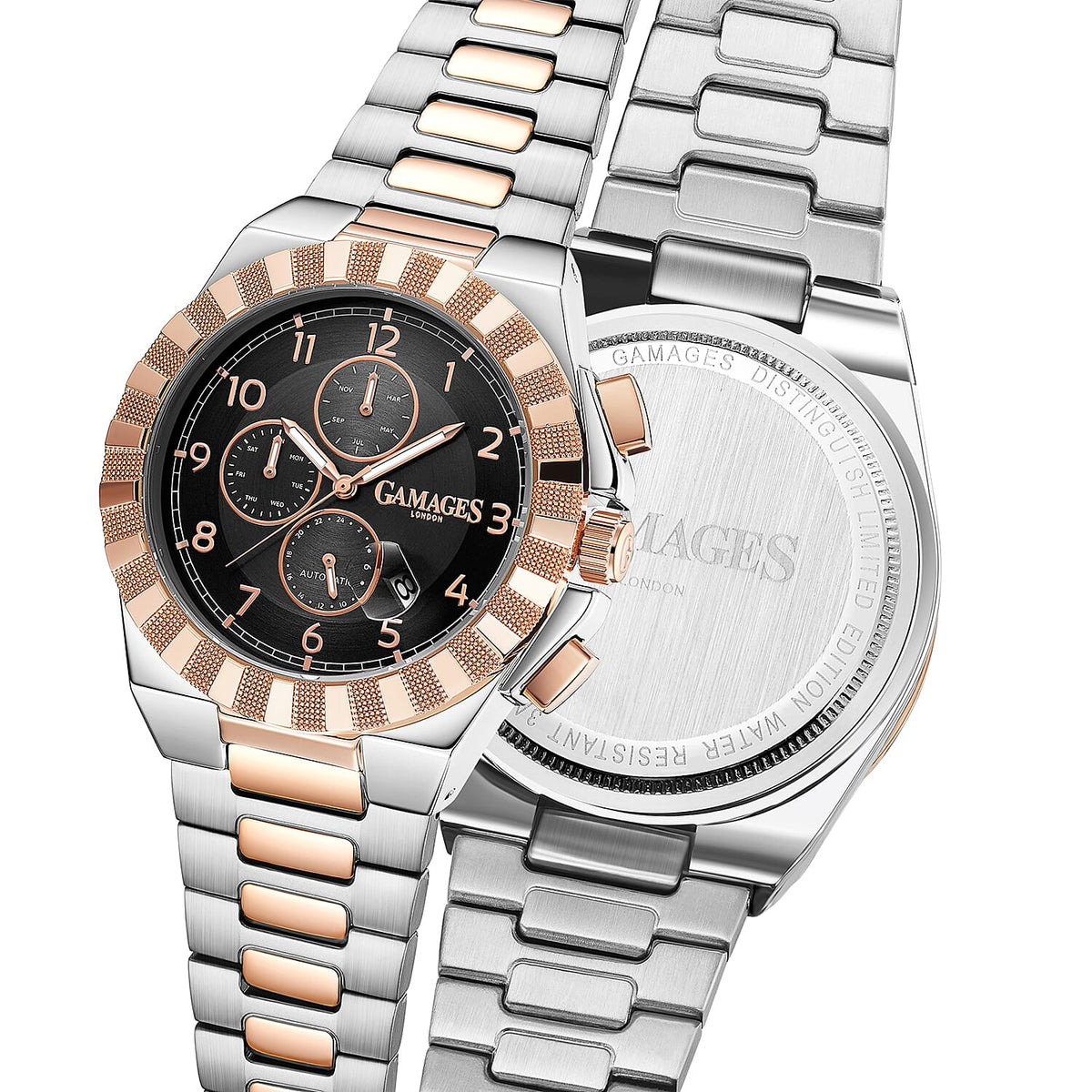 GAMAGES OF LONDON Hand Assembled Automatic Movement Watch - Black 6639731 3
