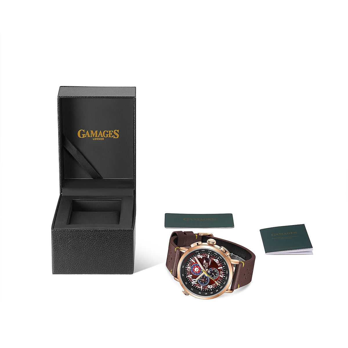 GAMAGES OF LONDON Hand Assembled Automatic Movement Watch - Brown 7278830 4