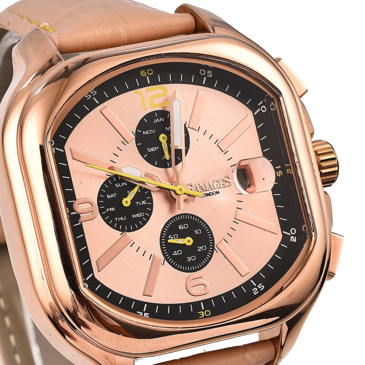 GAMAGES OF LONDON Hand Assembled Strato Automatic Movement Rose Dial Water Resistant Watch with Rose Leather Strap 7544840 3