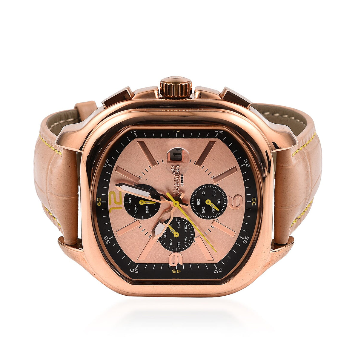 GAMAGES OF LONDON Hand Assembled Strato Automatic Movement Rose Dial Water Resistant Watch with Rose Leather Strap 7544840 4