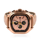 GAMAGES OF LONDON Hand Assembled Strato Automatic Movement Rose Dial Water Resistant Watch with Rose Leather Strap