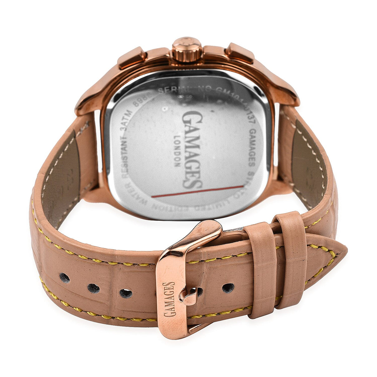 GAMAGES OF LONDON Hand Assembled Strato Automatic Movement Rose Dial Water Resistant Watch with Rose Leather Strap 7544840 6