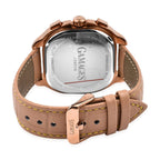 GAMAGES OF LONDON Hand Assembled Strato Automatic Movement Rose Dial Water Resistant Watch with Rose Leather Strap