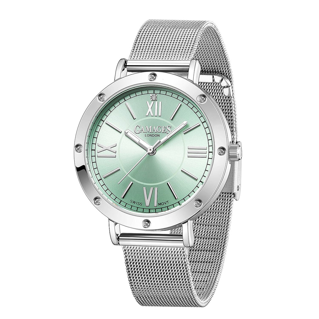 GAMAGES OF LONDON Ladies Cruiser Diamond Watch with Stainless Steel Strap