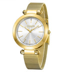 GAMAGES OF LONDON Ladies GEM Swiss Quartz Water Resistant Diamond Studded Watch in Stainless Steel in Gold White