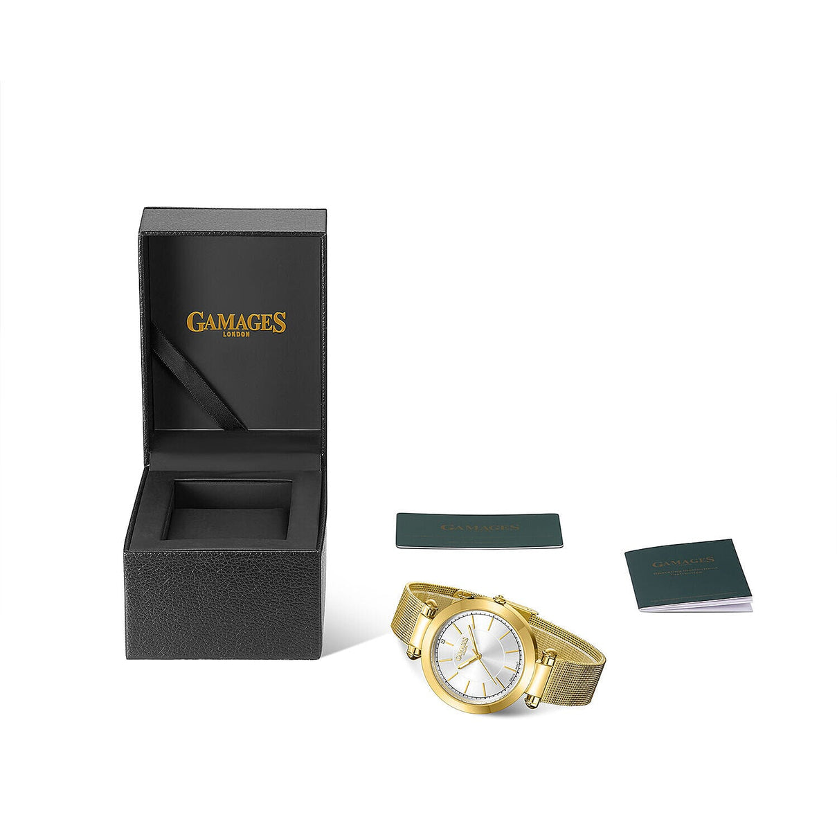 GAMAGES OF LONDON Ladies GEM Swiss Quartz Water Resistant Diamond Studded Watch in Stainless Steel in Gold White V32537726 5
