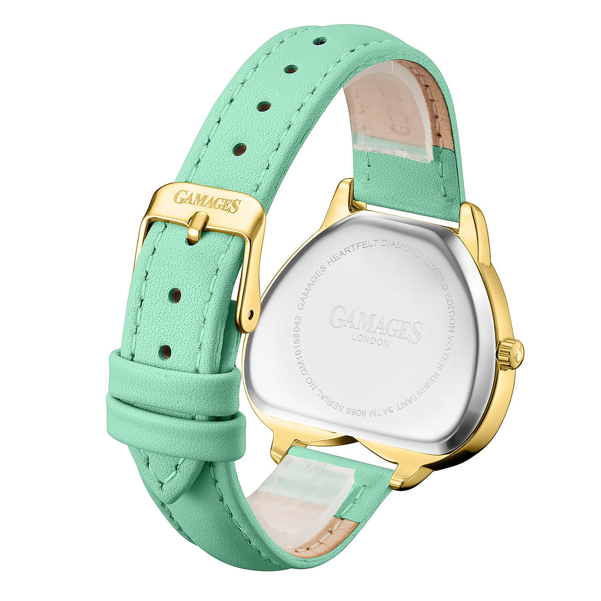 GAMAGES OF LONDON Ladies Heartfelt Diamond Watch in Gold Blue 7794654 3