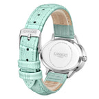 GAMAGES OF LONDON Limited Edition Alluring Diamond Swiss  Movement Water Resistant Ladies Watch with Teal Leather Strap - 5 Year Warranty