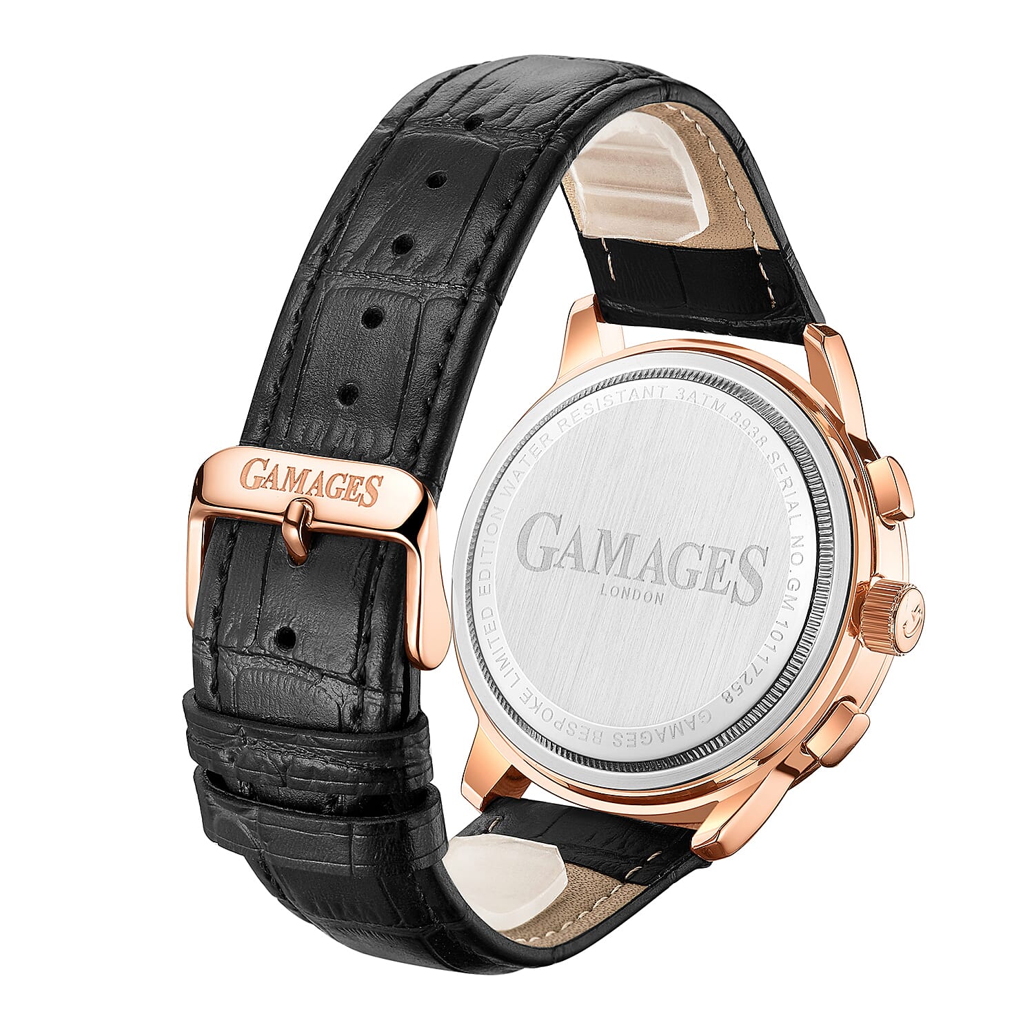 GAMAGES OF LONDON Limited Edition Hand Assembled Automatic Movement Watch - Black and Rose gold 6032585 2