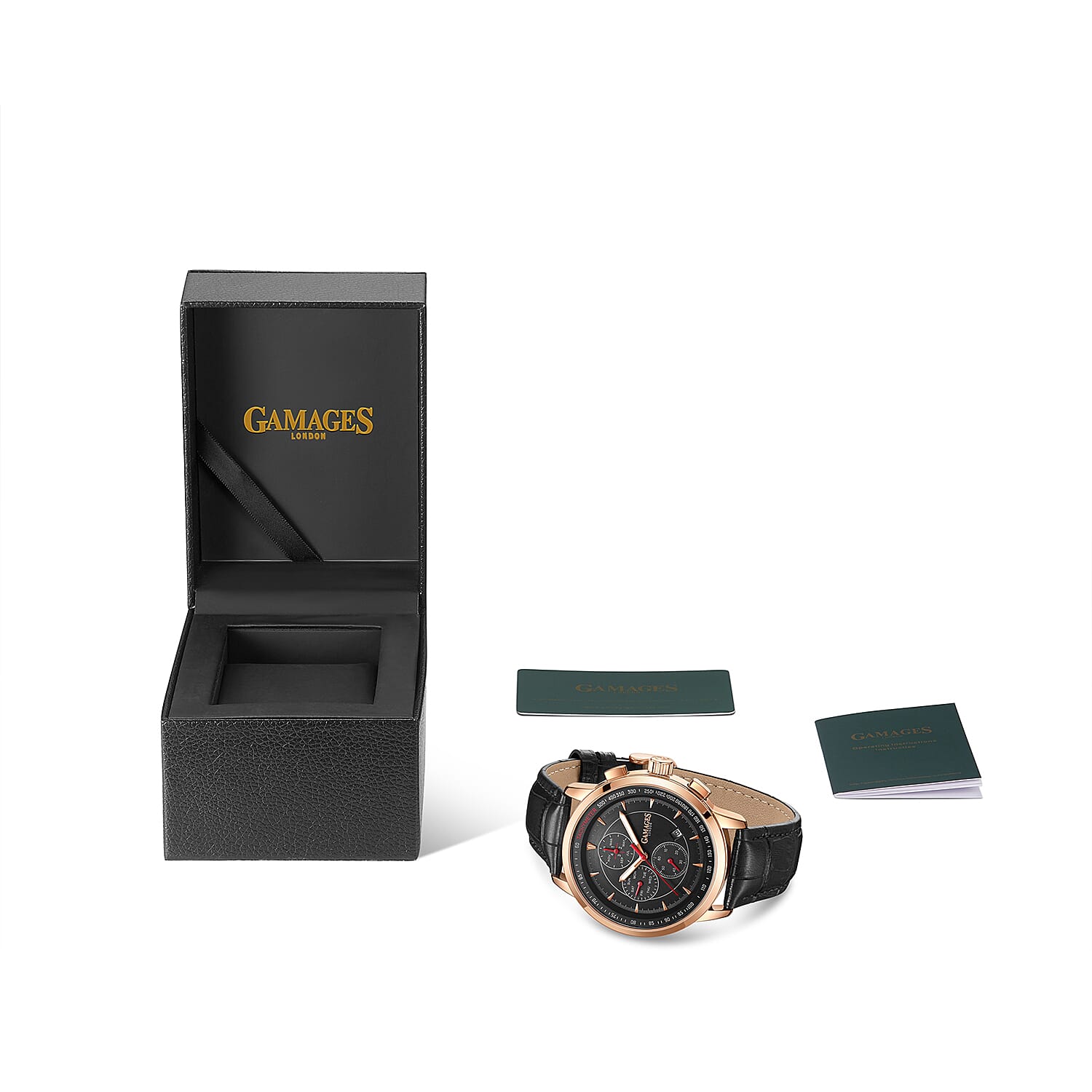 GAMAGES OF LONDON Limited Edition Hand Assembled Automatic Movement Watch - Black and Rose gold 6032585 5