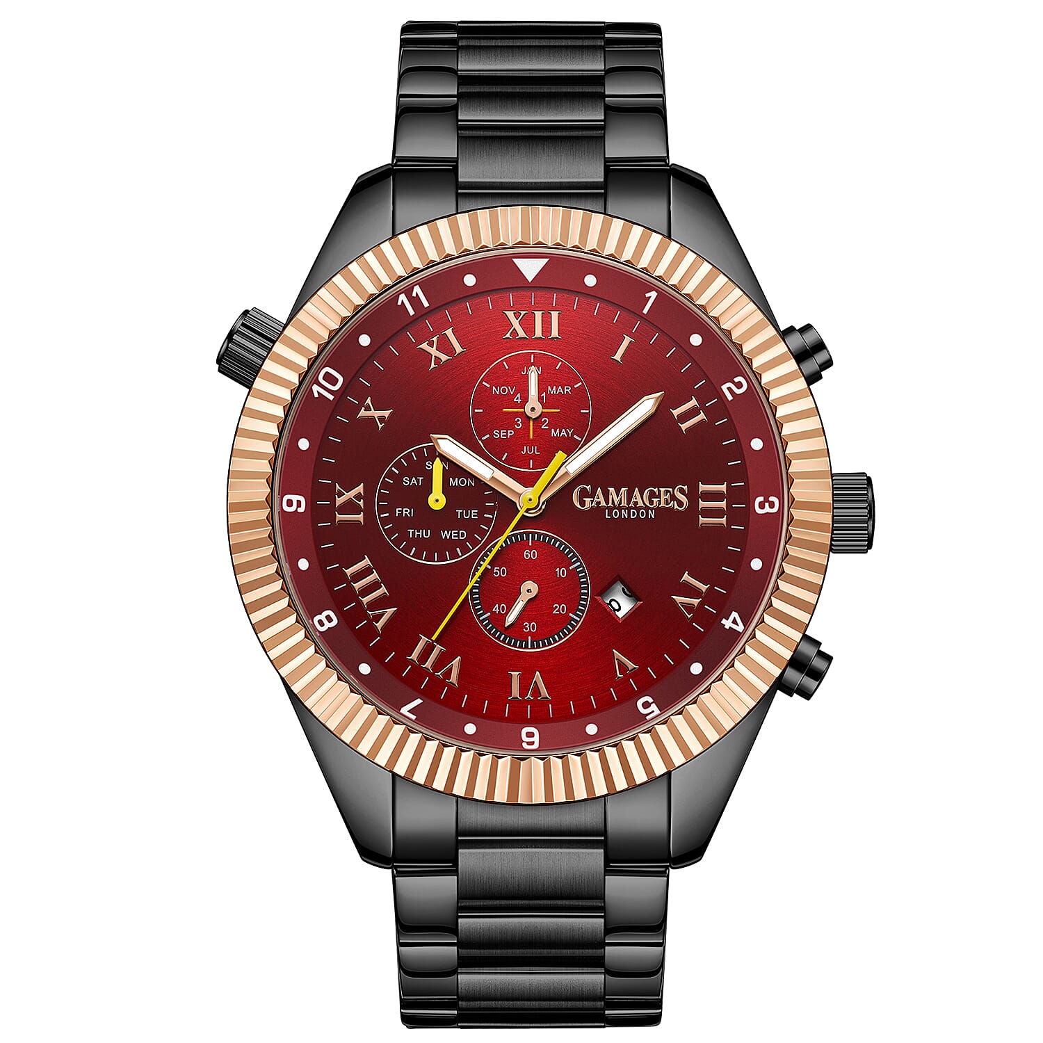 GAMAGES OF LONDON Limited Edition Hand Assembled Automatic Movement Watch - Red and Black 6032663 0
