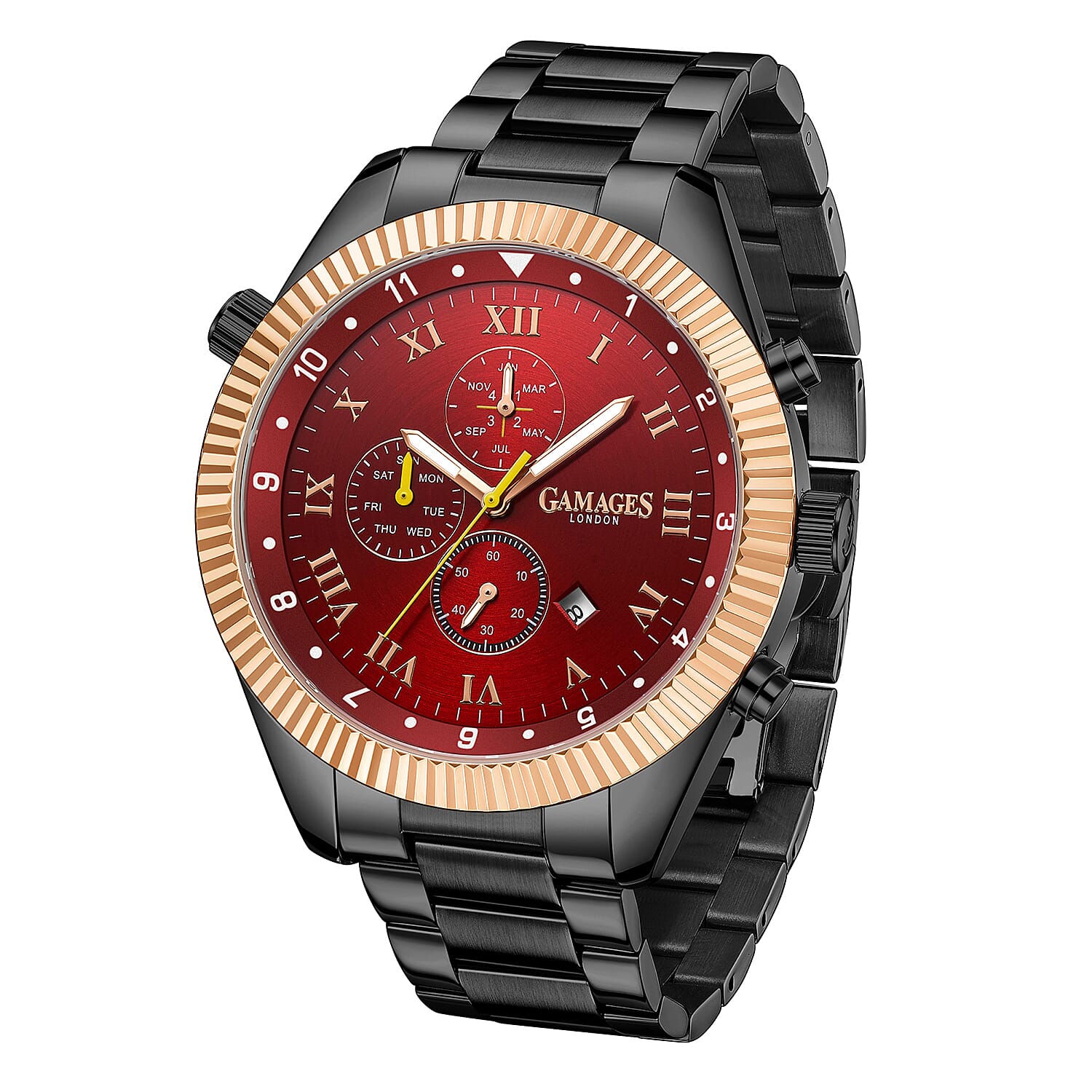 GAMAGES OF LONDON Limited Edition Hand Assembled Automatic Movement Watch - Red and Black 6032663 3