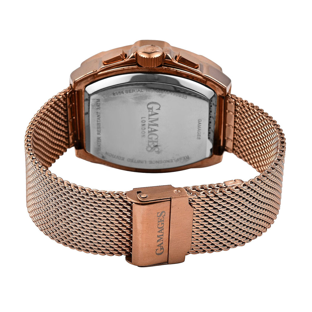 GAMAGES OF LONDON Limited Edition Hand Assembled Automatic Movement Watch - Black and Rose gold 7618780 5