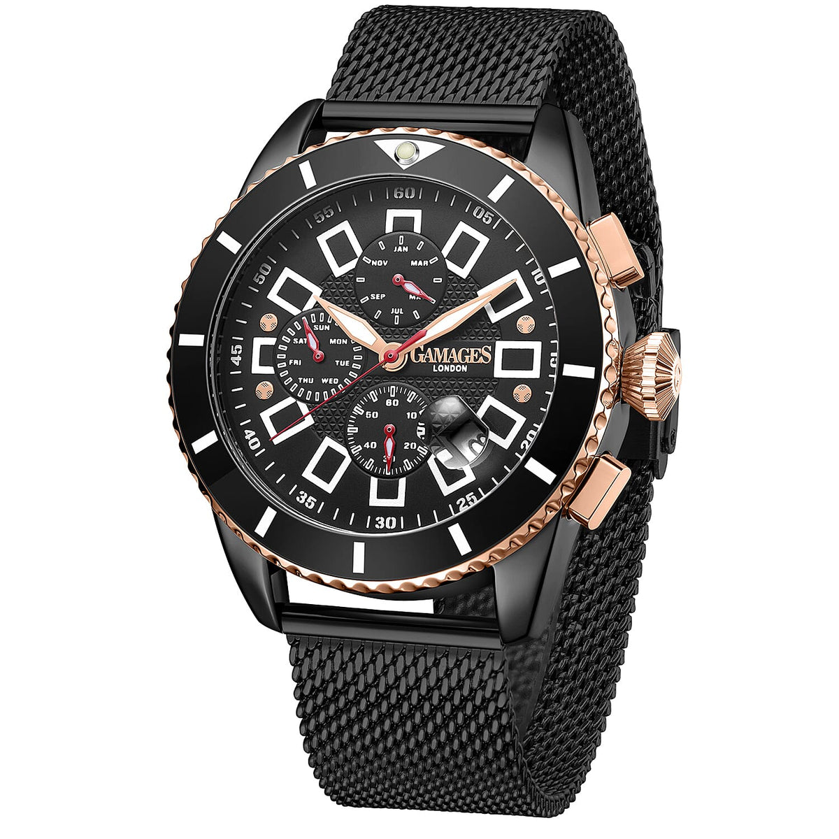 GAMAGES OF LONDON Limited Edition Hand Assembled Cogwheel Automatic Rose Black 7749281 2