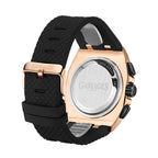 GAMAGES OF LONDON Hand Assembled Commander Automatic Movement Rose Colour Case Water Resistant Watch with Black Silicone Strap