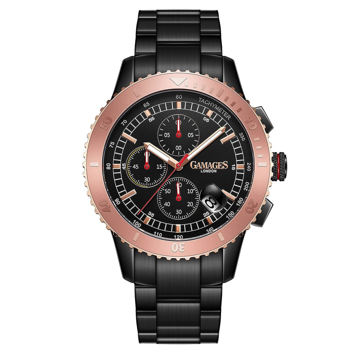 GAMAGES OF LONDON Limited Edition Hand Assembled Conquerer Watch - Black 6123742 0