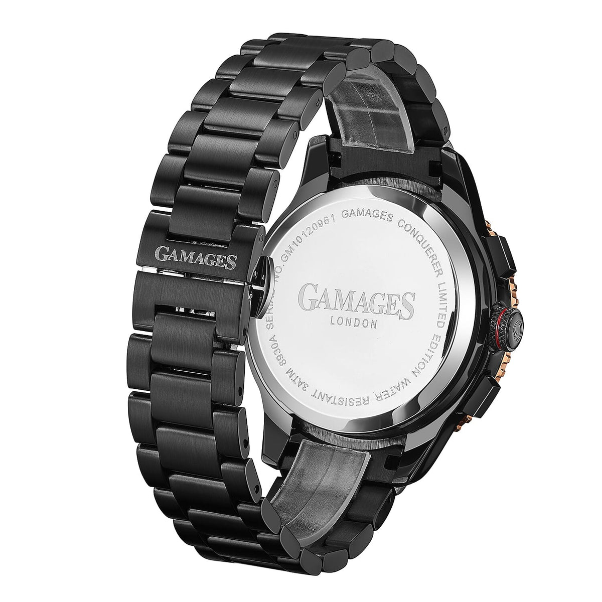GAMAGES OF LONDON Limited Edition Hand Assembled Conquerer Watch - Black 6123742 2
