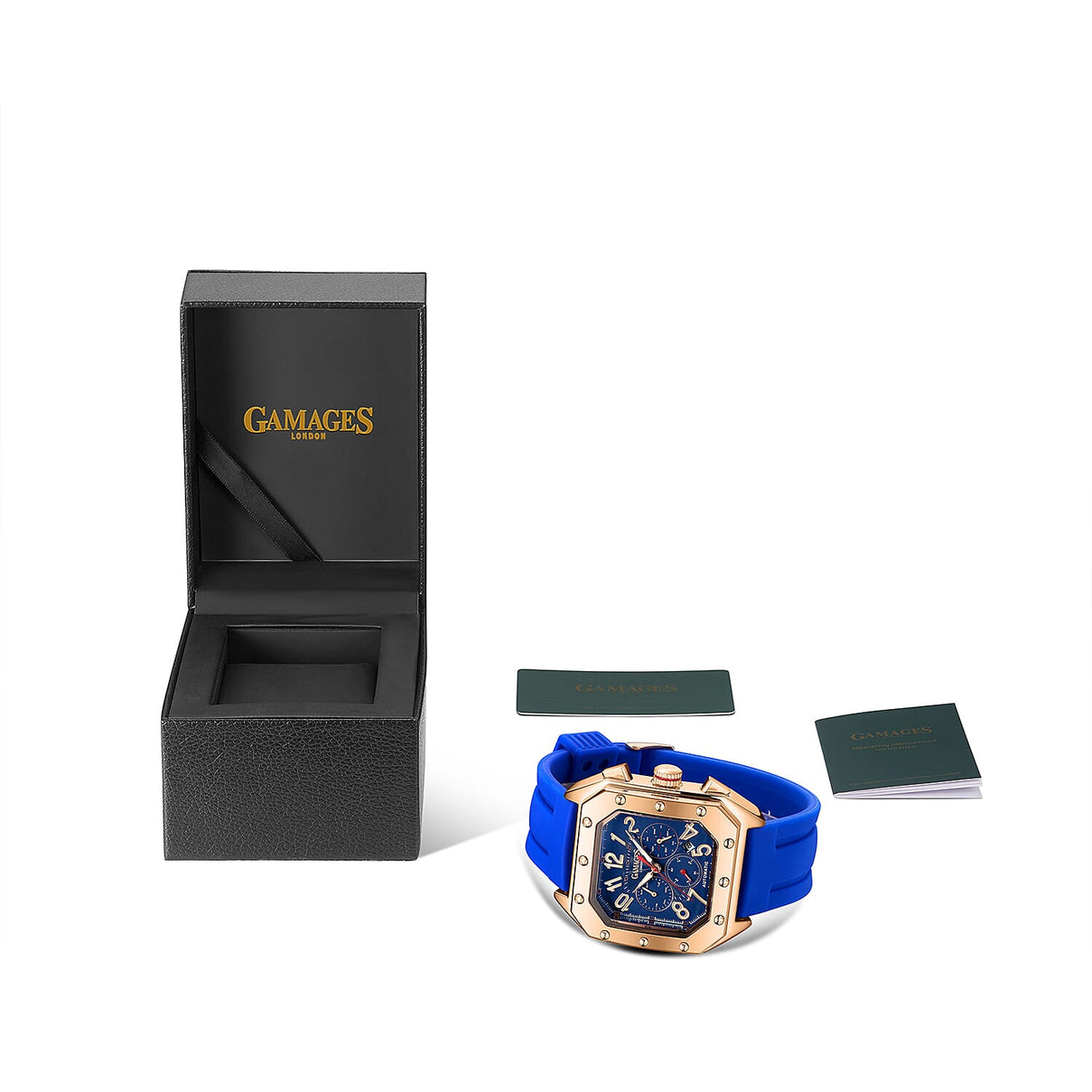 GAMAGES OF LONDON Limited Edition Hand Assembled Consul Automatic Movement Watch Blue and Rose gold 6271482 4