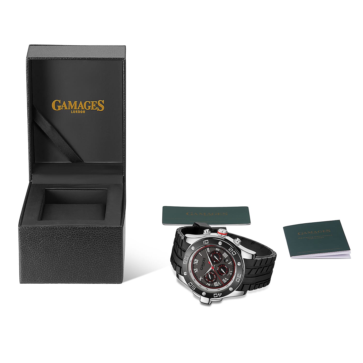 GAMAGES OF LONDON Limited Edition Hand Assembled Driver Automatic Watch - Silver and Grey 6010527 5