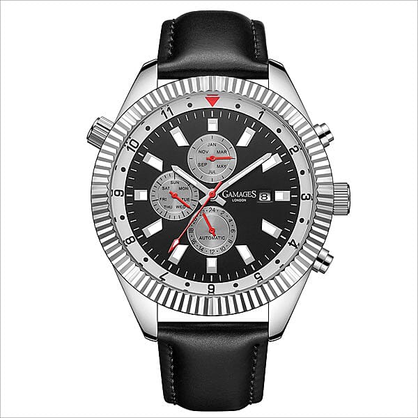 GAMAGES OF LONDON Limited Edition Hand Assembled Hour Rotator Automatic Steel 3627492 0