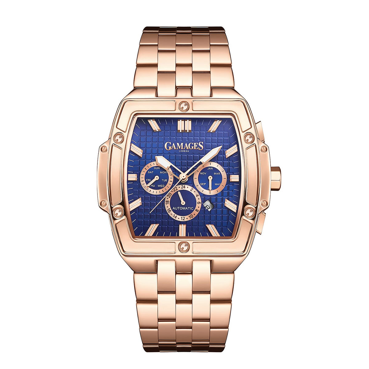GAMAGES OF LONDON Limited Edition Hand Assembled Magnitude Automatic - Rose gold and Navy V32519670 0
