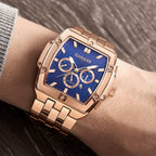 GAMAGES OF LONDON Limited Edition Hand Assembled Magnitude Automatic in Rose Gold and Navy Dial
