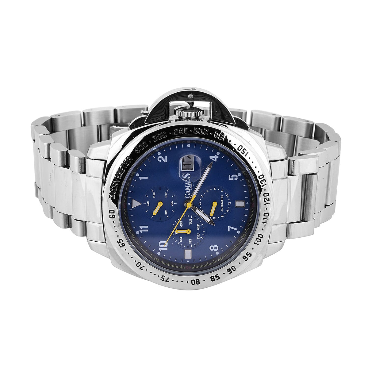 GAMAGES OF LONDON Limited Edition Hand Assembled Momentum Automatic Movement - Blue and Silver 6254211 1