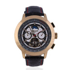 GAMAGES OF LONDON Limited Edition Hand Assembled Oscillator Automatic Movement White Dial Water Resistant Watch with Black Leather Strap - up to 9in