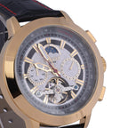 GAMAGES OF LONDON Limited Edition Hand Assembled Oscillator Automatic Movement White Dial Water Resistant Watch with Black Leather Strap - up to 9in
