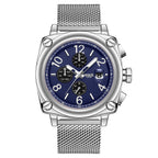 GAMAGES OF LONDON Limited Edition Hand Assembled Perception Automatic Movement Watch with Stainless Steel Silver Mesh Strap