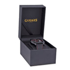 GAMAGES OF LONDON Limited Edition Hand Assembled Retro Calibre Automatic Watch in Black & Red