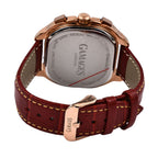 GAMAGES OF LONDON Hand Assembled Strato Automatic Movement Cherry Dial Water Resistant Watch with Cherry Colour Leather Strap