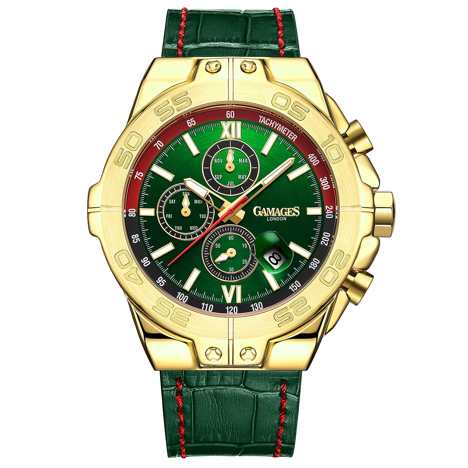 GAMAGES OF LONDON Limited Edition Hand Assembled Turbulence Automatic Movement Watch - Green 7590540 0