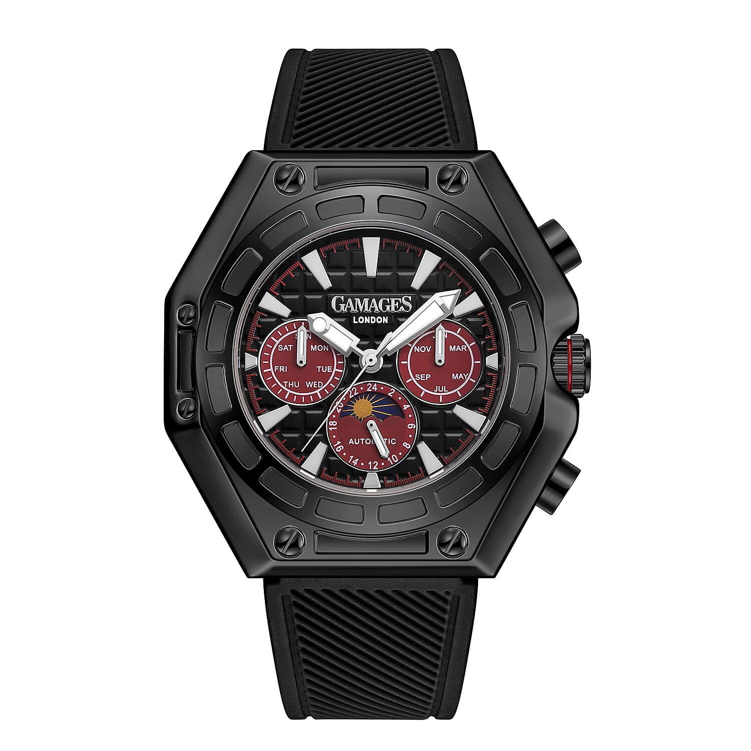 GAMAGES OF LONDON Limited Edition Hand Assembled Vault Automatic Watch - Black 6010529 0