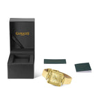 GAMAGES OF LONDON Limited Edition Mermaid Diamond Swiss Quartz Movement, Water Resistant Ladies Watch in Gold Dial and Gold Leather Strap