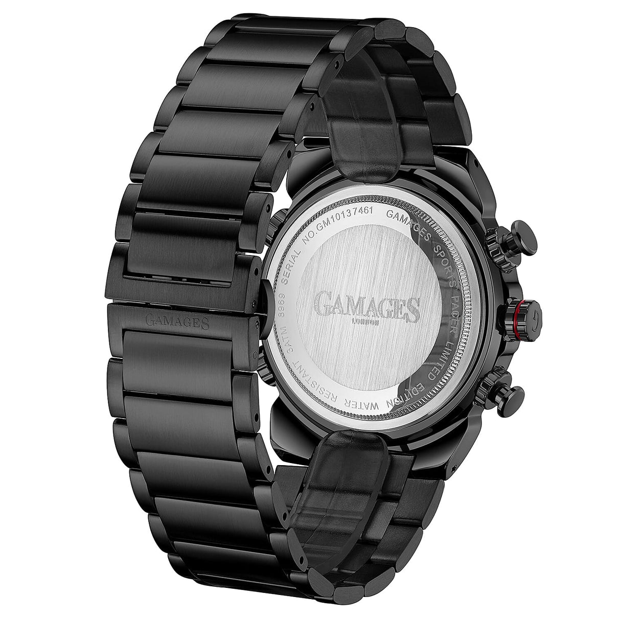 GAMAGES OF LONDON Sports Pacer Automatic Movement Black Dial Water Resistant Watch with Rose Gold Colour Chain Strap 7078554 2