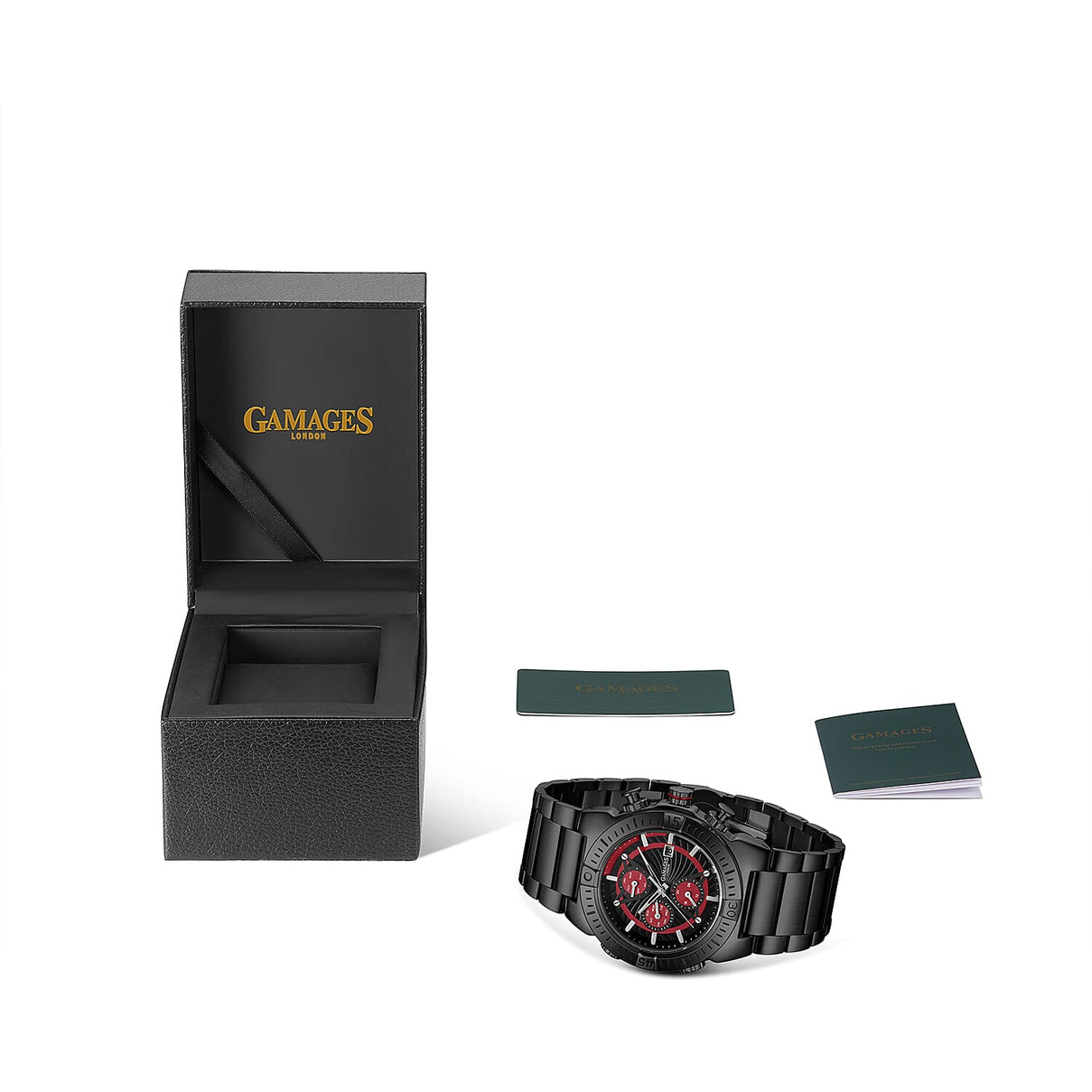 GAMAGES OF LONDON Sports Pacer Automatic Movement Black Dial Water Resistant Watch with Rose Gold Colour Chain Strap 7078554 4