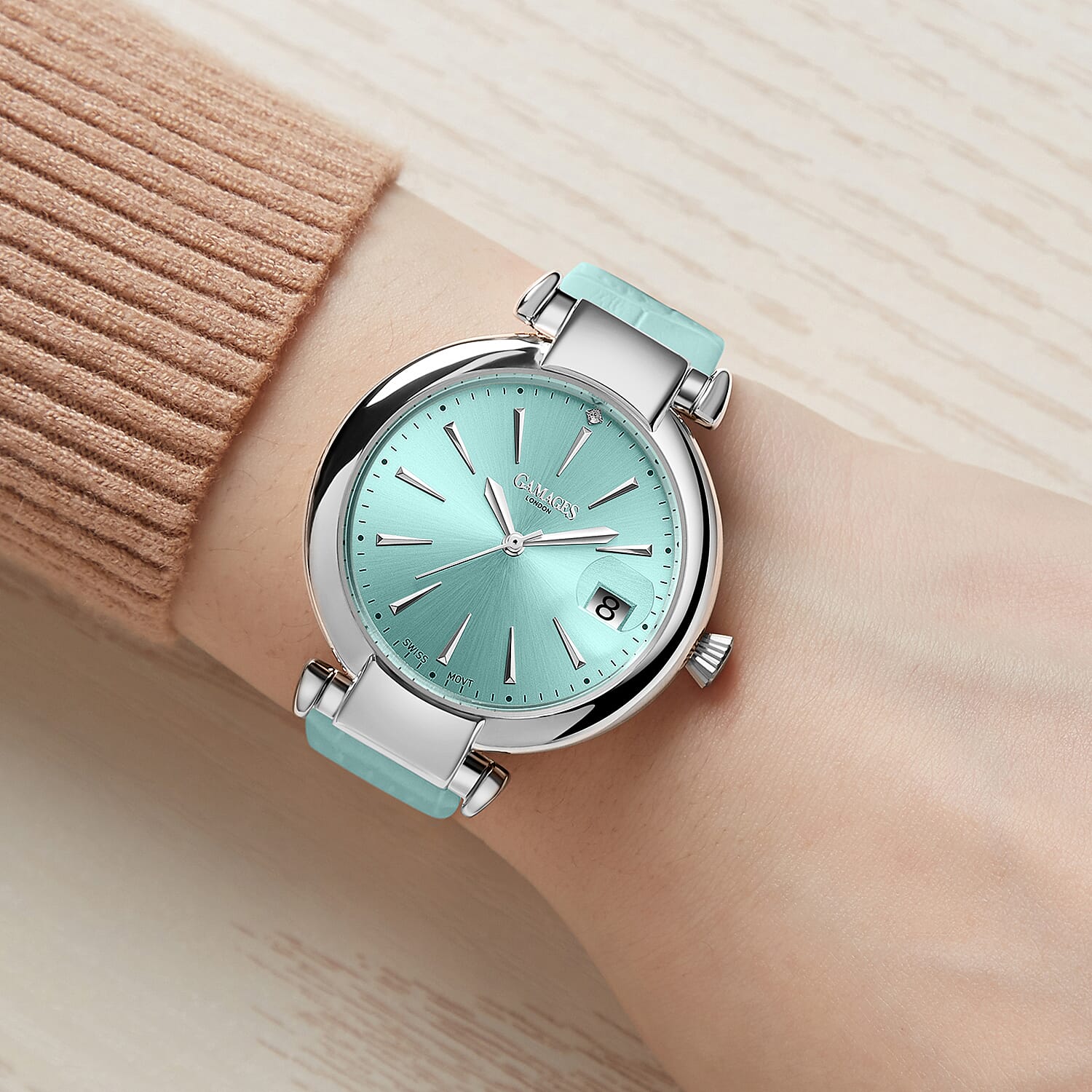 GAMAGES OF LONDON Starlight Swiss Movement with Diamond Studded Women's Watch - Blue 6711193 2