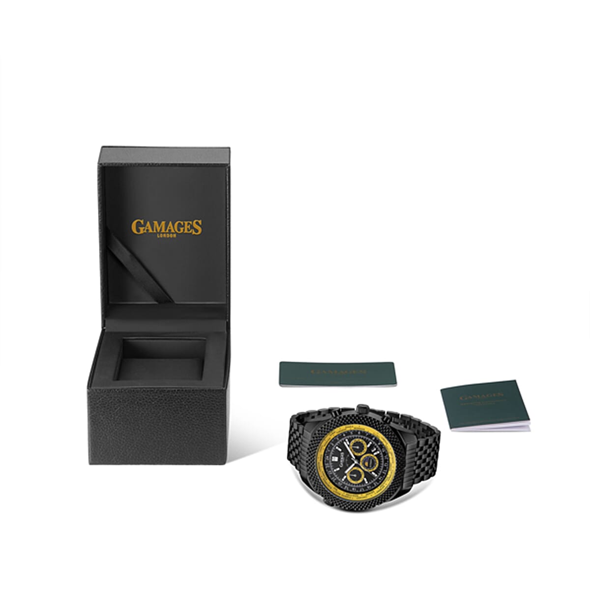 GAMAGES OF LONDON World Timer Venture Automatic Movement Black Dial Water Resistant Watch with Black Colour Chain Strap 6295188 3