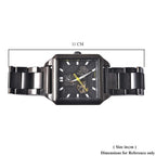 GENOA Automatic Movement 5 ATM Water Resistant Watch with Chain Strap and Butterfly Buckle Clasp in Black Tone